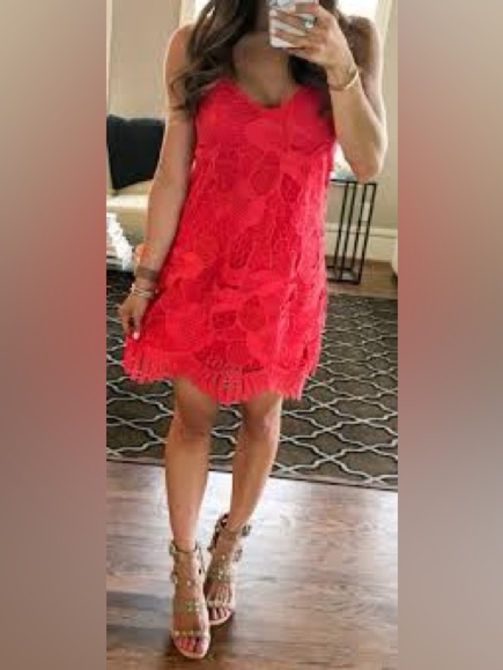 Express Girls' Bright Red Lace Dress